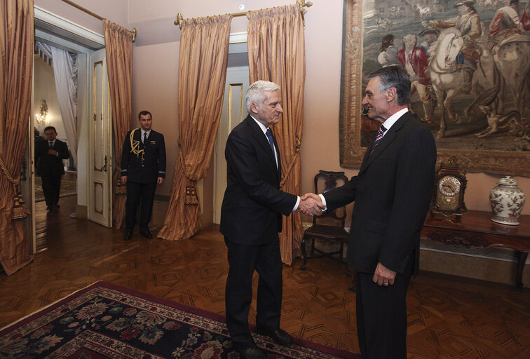 Fotagrafa 23: President of the European Parliament Jerzy Bruzek, meets Portuguese President, Aninbal Cavaco Silva at Belem Palace in Lisbon on February 18, 2011.