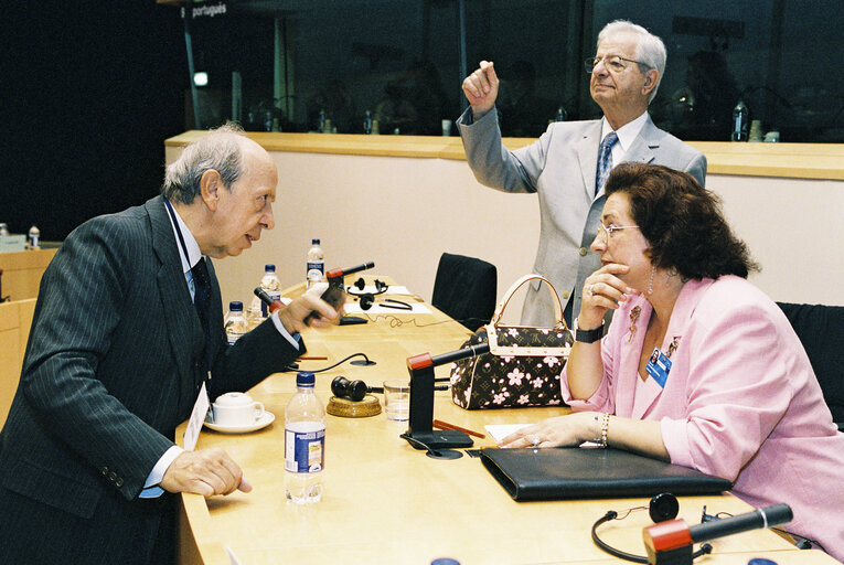 Fotografia 1: Italian Minister for Foreign Affairs meets with Greek Parliament representative to the Convention Marietta GIANNAKOU