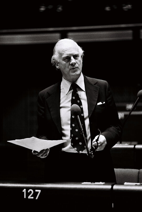 The delegue Sir Tom NORMANTON during a session in Strasbourg in May 1978.