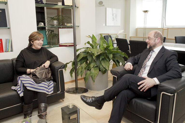 Billede 1: Martin SCHULZ EP President meets with Simone SUSSKIND