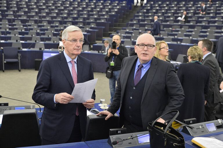 Fotografi 8: Plenary session Week 50 2017 in Strasbourg - Preparation of the European Council meeting of 14 and 15 December 2017 Council and Commission statements - State of play of negotiations with the United Kingdom