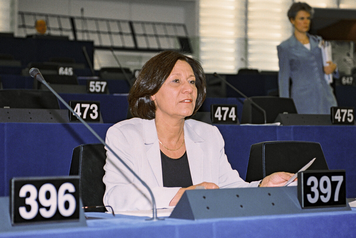 Portrait of MEPs during the plenary session in Strasbourg