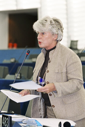 Portrait of MEP Avril DOYLE in Plenary Session  in Strasbourg