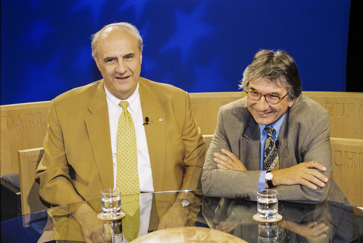 TV set at the European Parliament in Strasbourg