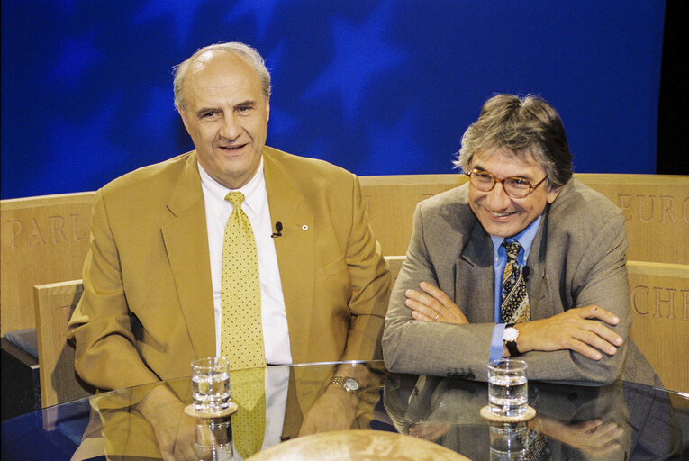 Photo 1: TV set at the European Parliament in Strasbourg