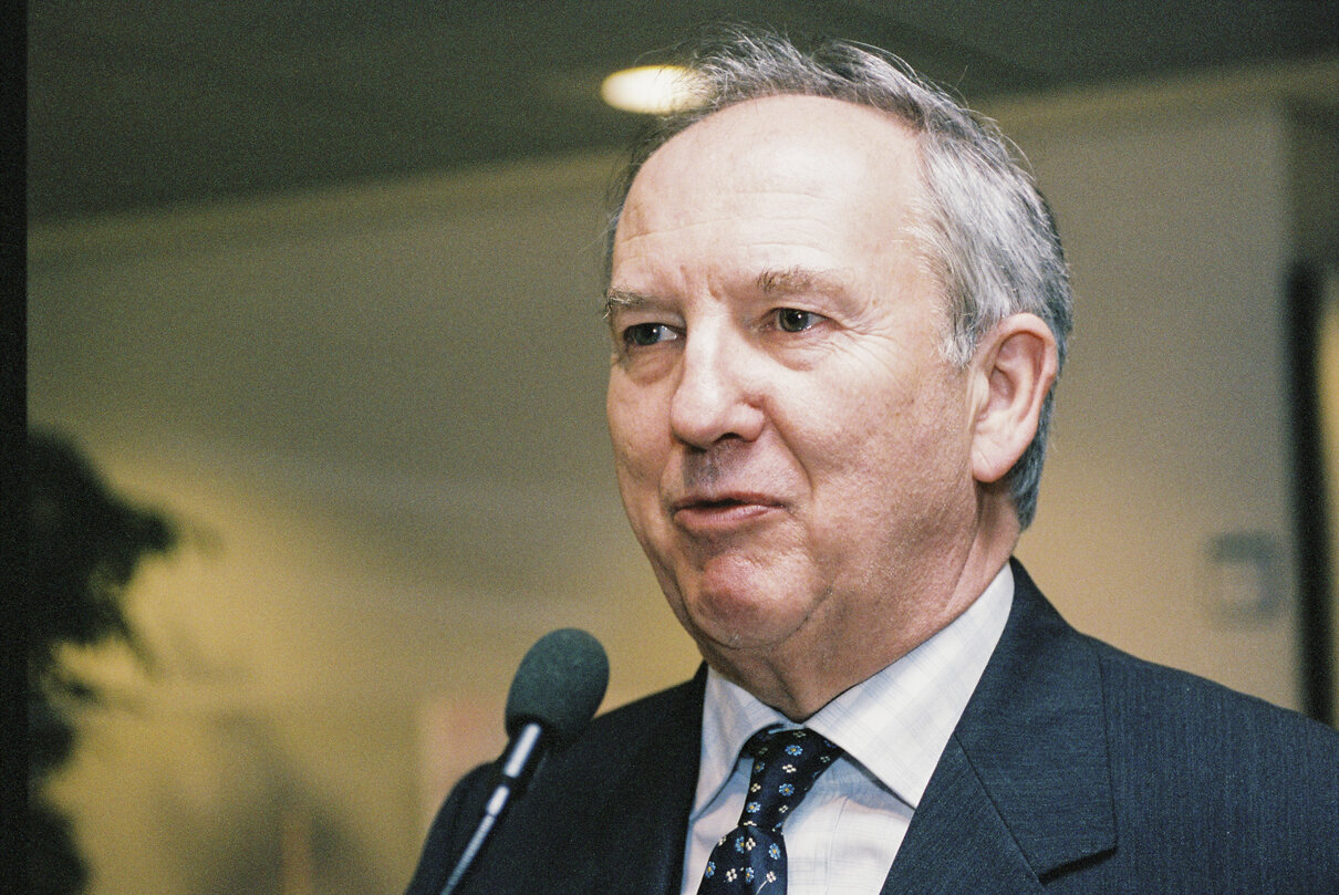 The MEP Ingo FRIEDRICH during an exhibition in Brussels on March 18, 2002.