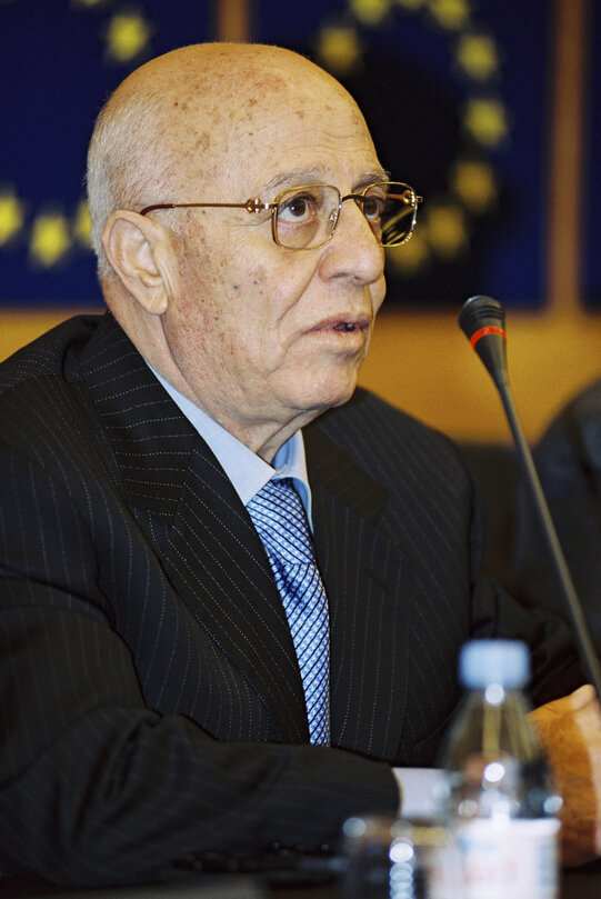 Press Conference of Ahmad Qurei (Abu Ala), Speaker of the Palestinian Legislative Council  at the European Parliament in Strasbourg