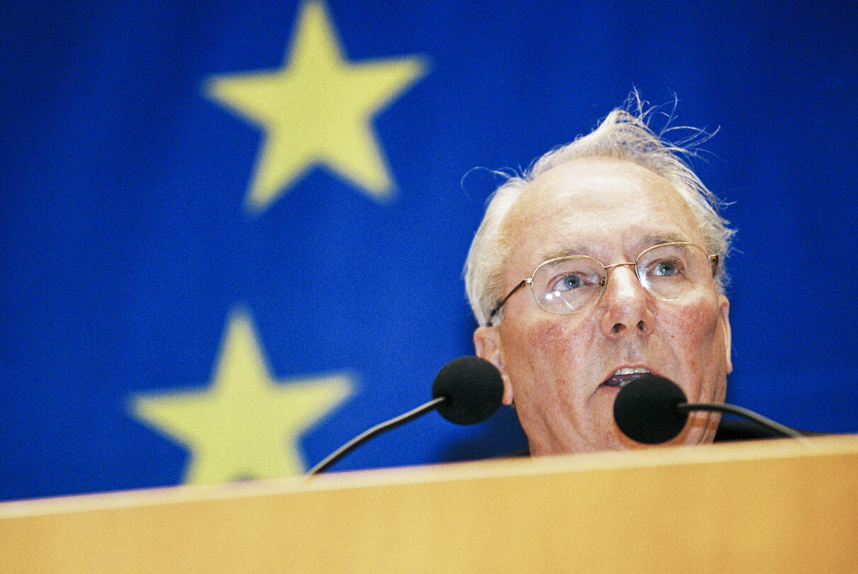 EP Vice President James L.C. PROVAN presides over a plenary session in Brussels