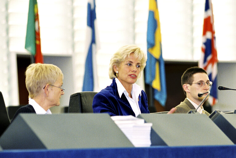 Fotografie 1: Elly PLOOIJ-VAN GORSEL presiding over the Plenary Session in Strasbourg.