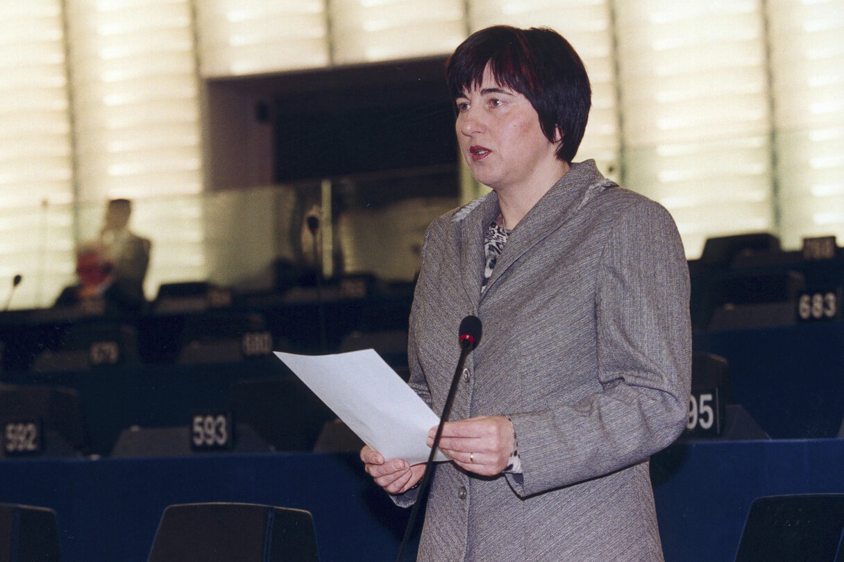 Ljudmila NOVAK in plenary session in Strasbourg.