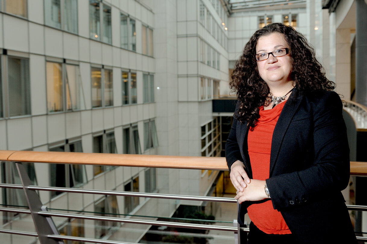 Portrait of MEP Mojca Kleva in the Parliament in Brussels