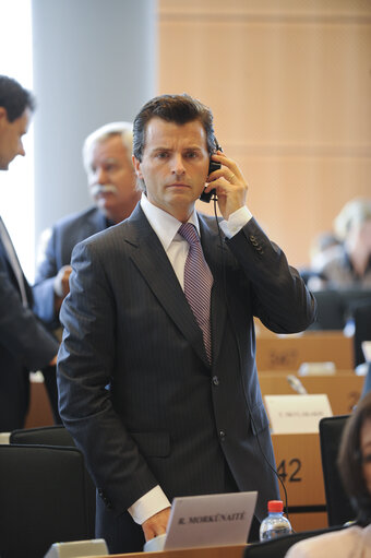 Photo 2 : Tiziano MOTTI in a meeting at the EP in Brussels