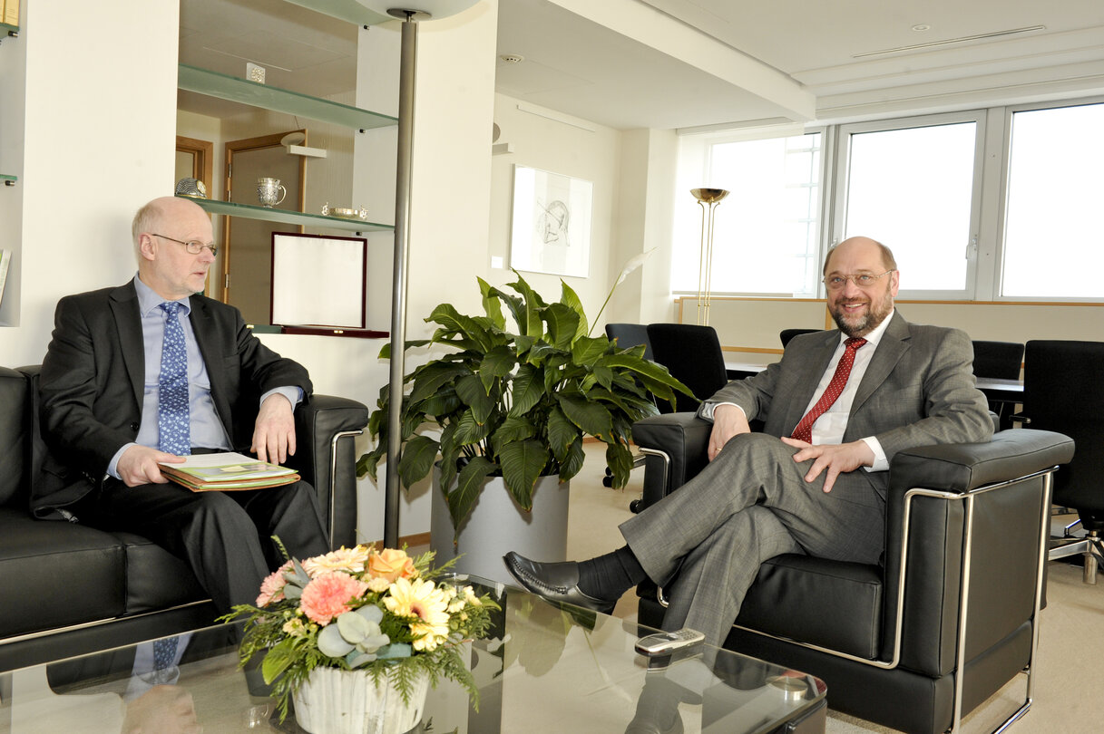 Martin SCHULZ - EP President meets with Staffan NILSSON -  President of the European Economic and Social Committee.