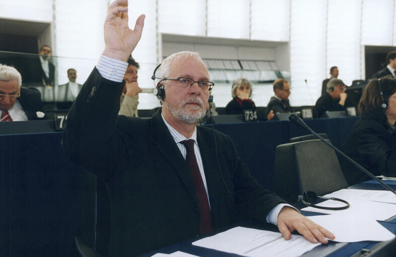 Photo 1 : Ulrich STOCKMANN in plenary session in Strasbourg.