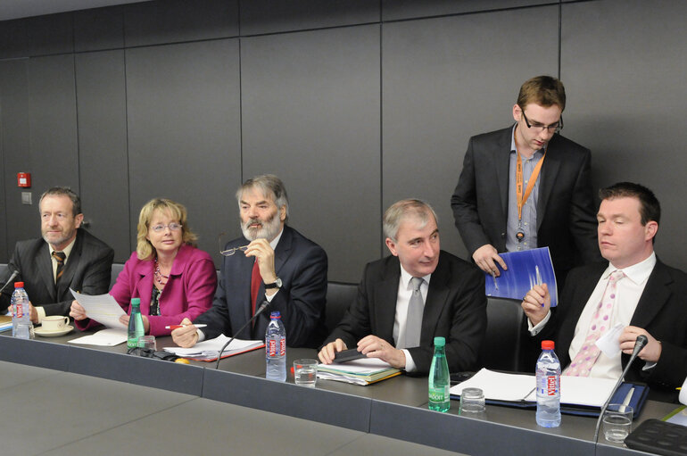 Foto 8: European Commissioner Olli Rehn has a meeting with the Head Irish Labour Delegation