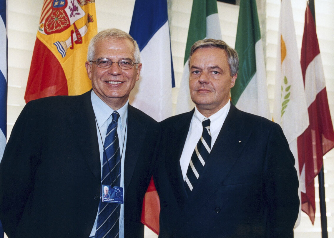 Josep BORRELL FONTELLES and Christoph KONRAD at the EP in Strasbourg.