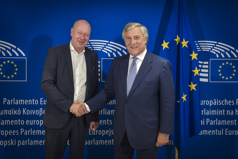 Antonio TAJANI - EP President meets with MEP Thomas HANDEL, Chairman of the EMPL Committee