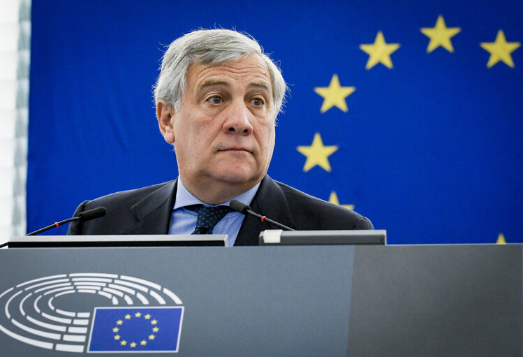 Antonio TAJANI - EP President in plenary session week 40 2017 in Strasbourg - Preparation of the European Council meeting of 19 and 20 October 2017