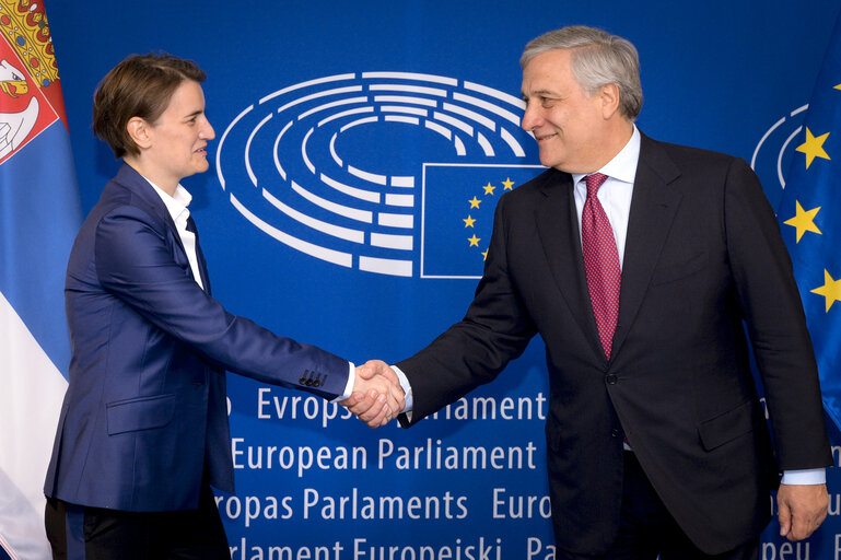 Nuotrauka 2: Antonio TAJANI - EP President meets with Ms Ana BRNABIC, Prime Minister of Serbia