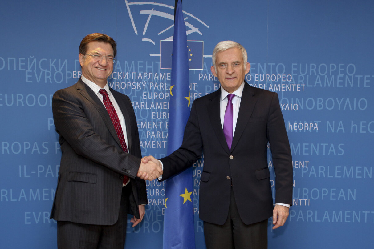 Jerzy BUZEK, EP President, Meeting with Petros EFTHYMIOU, President of OSCE parliamentary assembly