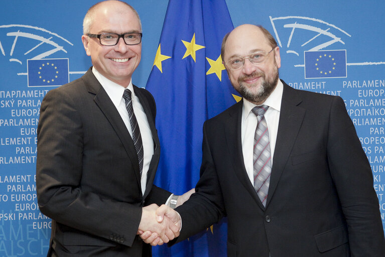 Martin SCHULZ - EP President meets with MEP Peter SIMON