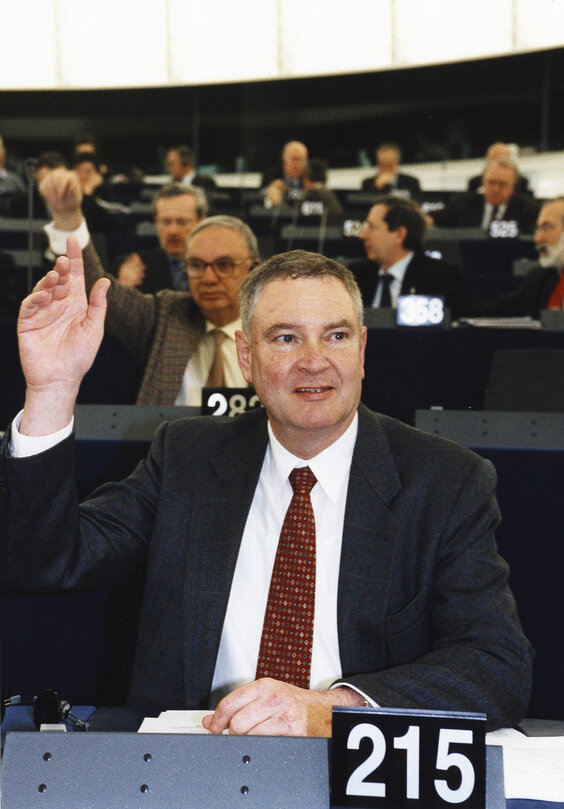 Hans Peter MAYER in plenary session in Strasbourg.