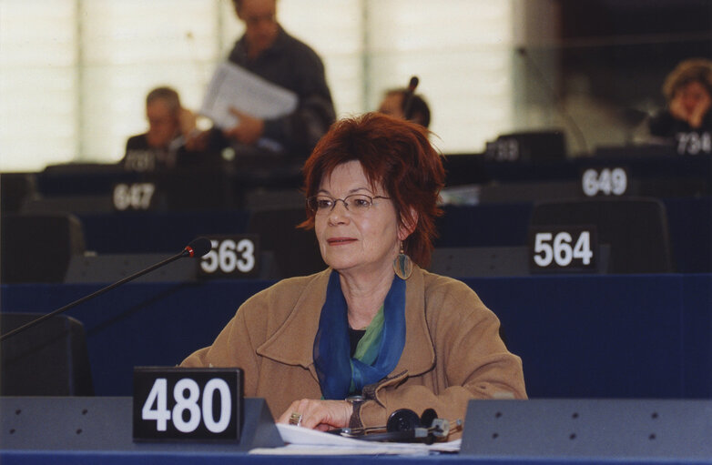 Fotó 1: Gisela KALLENBACH in plenary session in Strasbourg.