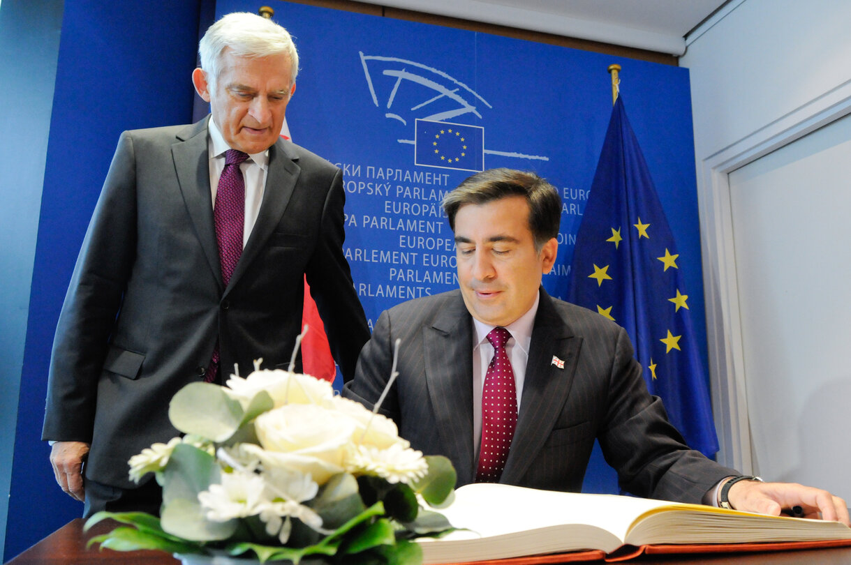 Bilateral meeting with Mikheil SAAKASHVILI, President of Georgia  and EP President, Jerzy Buzek  - Protocol Room