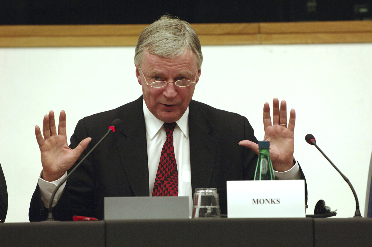 John Monks, Secretary General of the ETUC, European Trade Unions Confederation, attends a meeting in Strasbourg