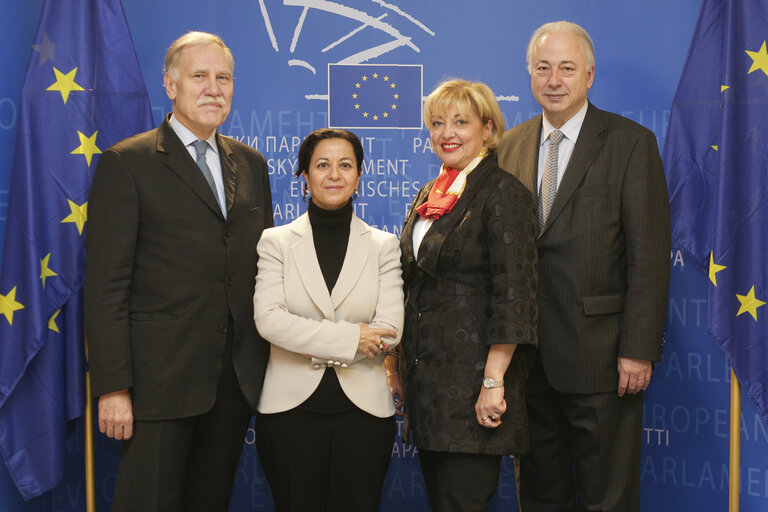 MEPs Dominique RIQUET, Tokia SAIFI, Pascale GRUNY and Jean-Paul GAUZES pose for a portrait