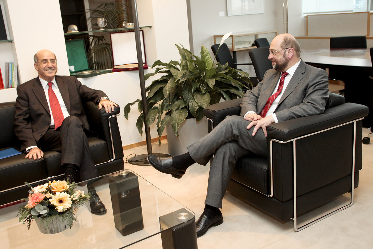 Martin SCHULZ - EP President meets with Demetris ELIADES - Cyprus Defence Minister