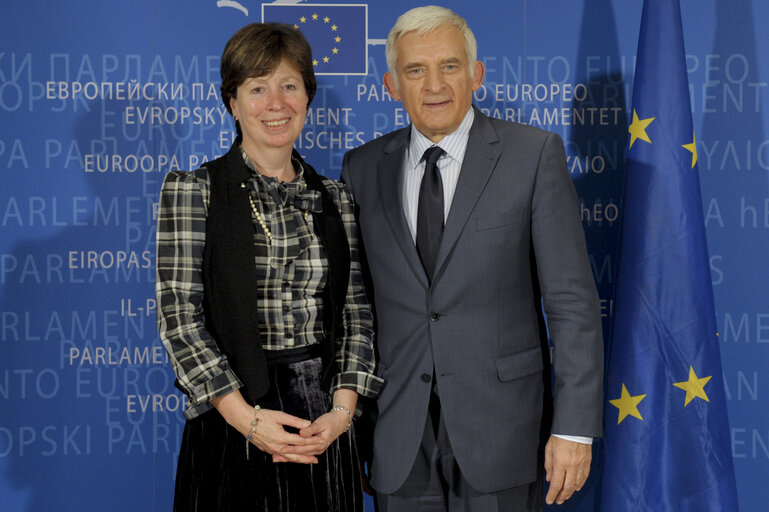EP President Jerzy BUZEK meets EP Vice-President Diana WALLIS