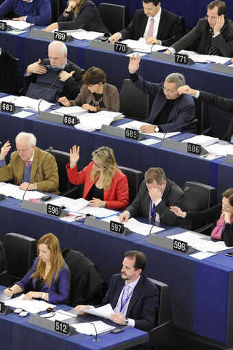 Strasbourg Hemicycle during the votes