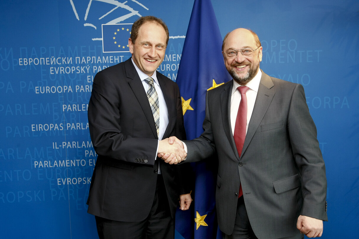 Martin SCHULZ - EP President meets MEP Alexander Graf LAMBSDORFF