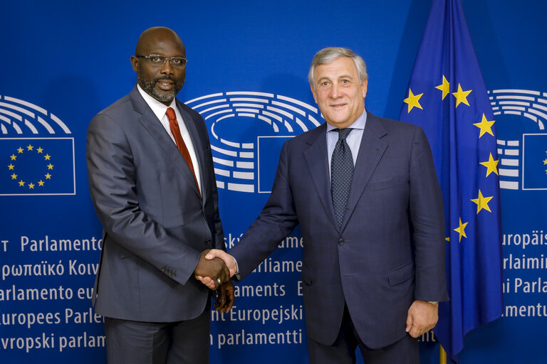 Antonio TAJANI - EP President meets with George WEAH - Senator of Libaria