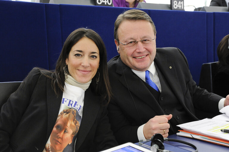 Fotografia 1: plenary Session Week 03 2012 - 9468. MEP supporting Yulia TYMOSHENKO