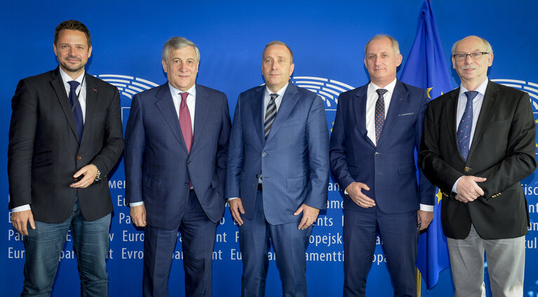 Antonio TAJANI - EP President meets with Grzegorz SCHETYNA, Leader of the Polish political party "Civic Platform" (Platforma Obywatelska - PO)