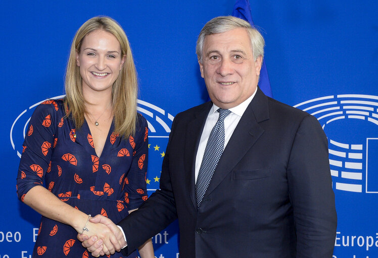 Φωτογραφία 1: Antonio TAJANI - EP President meets with Helen McENTEE, Irish Minister for European Affairs