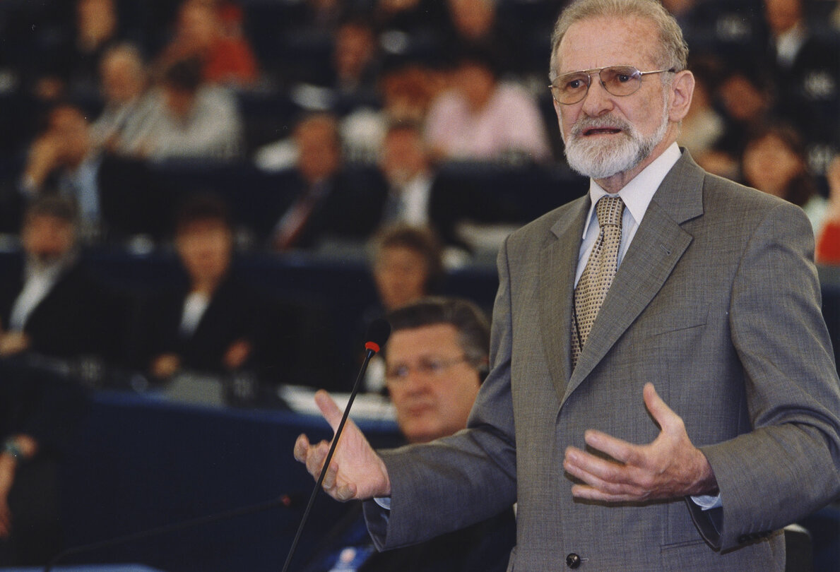 Bronislaw GEREMEK at the EP in Strasbourg.