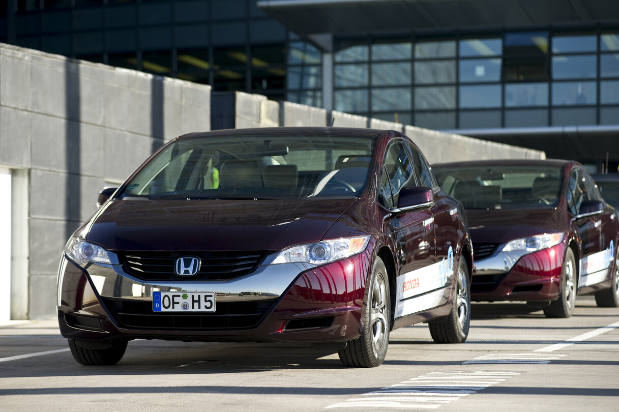 Presentation of the new Honda FCX Clarity Hydrogen car in front of the European Parliament in Strasbourg