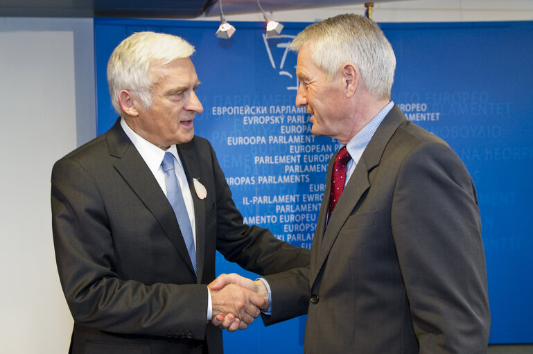 Foto 6: EP President Jerzy Buzek meets Council of Europe Secretary General Thorbjørn Jagland