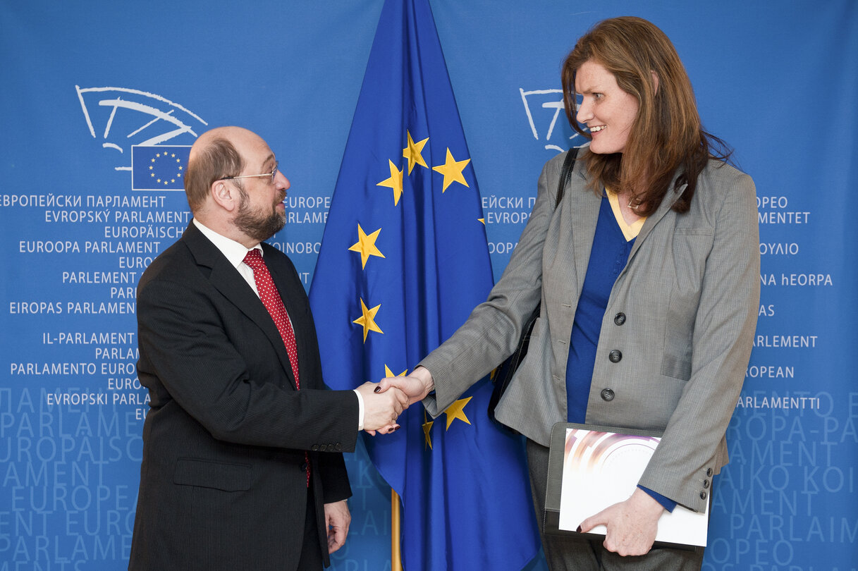 Martin SCHULZ EP President meets with MEP Nicole SINCLAIRE