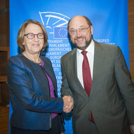 Foto 2: Martin SCHULZ - EP President meets with Marylise LEBRANCHU, french minister of the Reform of the State and decentralization