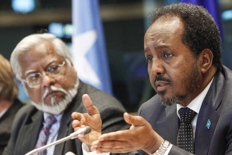 Photo 11: DEVE-AFET Joint Committee meeting. Discussion with the President of Somalia