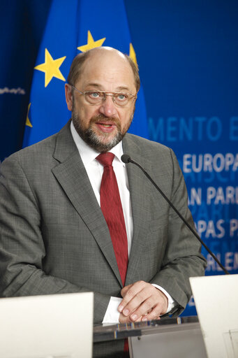 Foto 7: Martin SCHULZ EP President meets with president of Somalia. Press point.