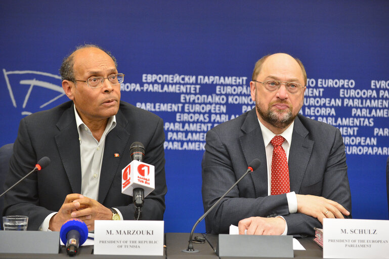 Valokuva 6: Press Conference with the President of the Republic of Tunisia in Strasbourg