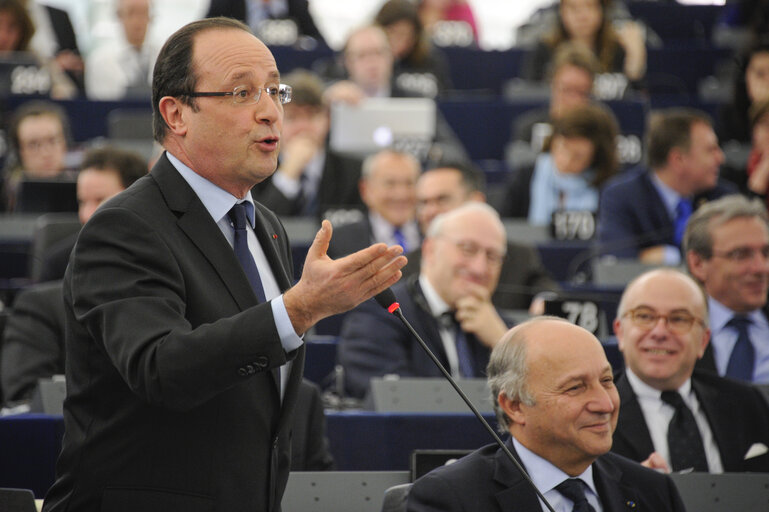 Foto 34: Plenary Session week 6 2013 - Statement by President of the French Republic, with debate