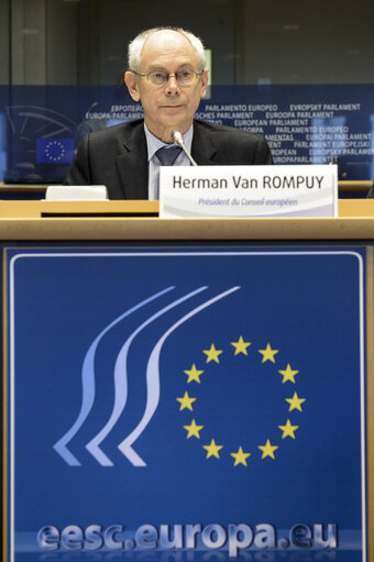 Valokuva 26: President of the European Council attended the Plenary Session of the EESC - European Economic and Social Comittee