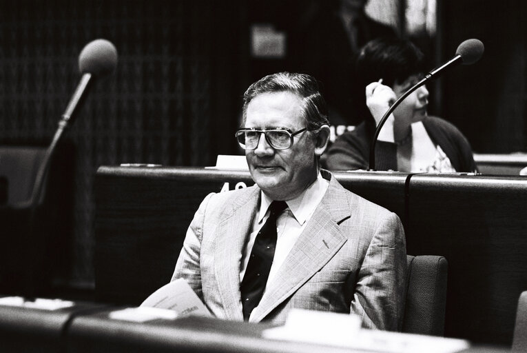 The MEP Lambert CROUX during a session in Strasbourg in June 1980.