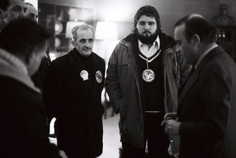 Protest of steel workers in Luxembourg